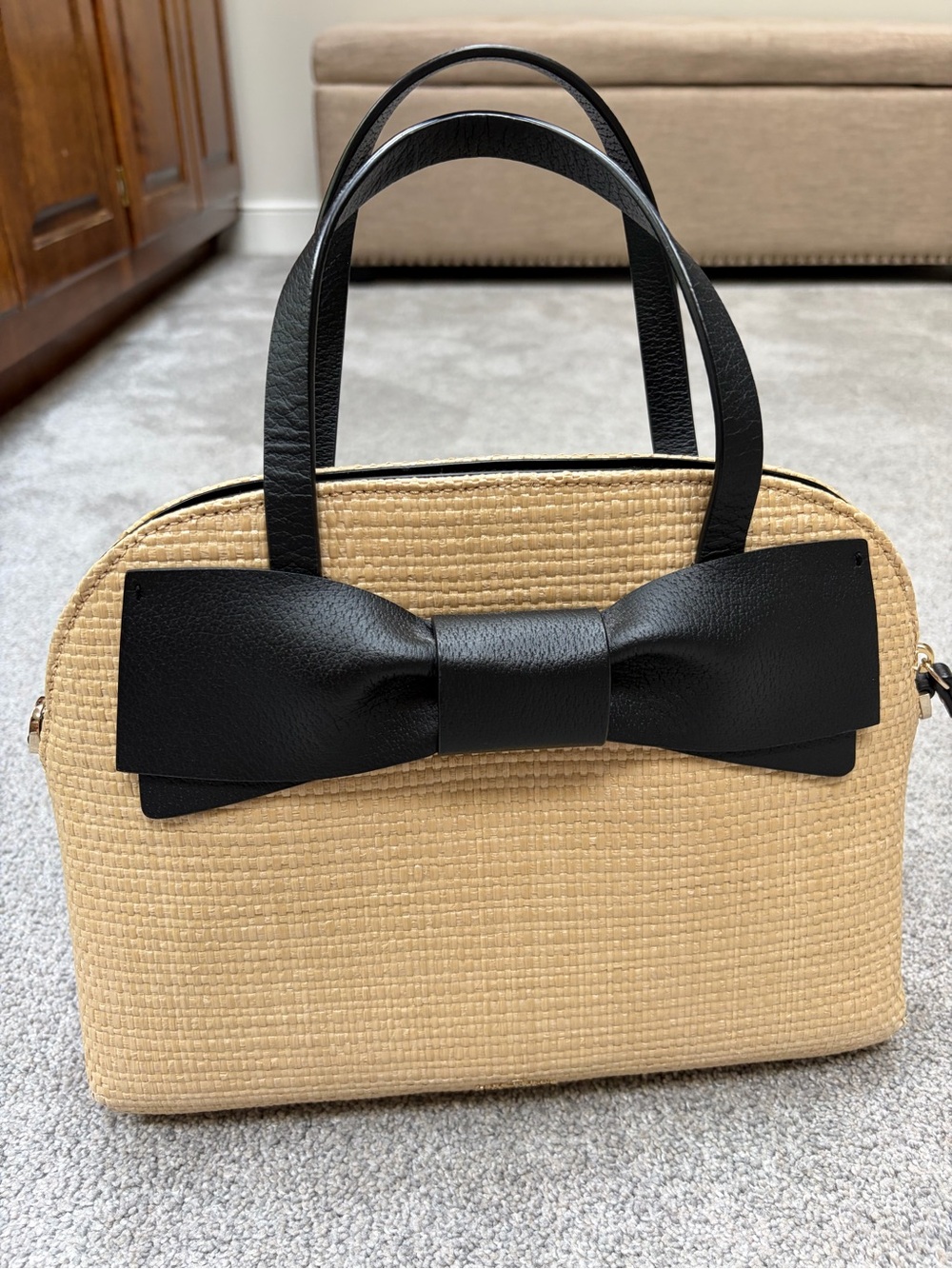 NWOT Kate Spade OLIVE DRIVE STRAW LOTTIE SATCHEL - Picture 2 of 9